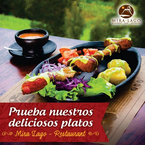 MIRALAGO restaurant, tienda de artesanías y cafetería.